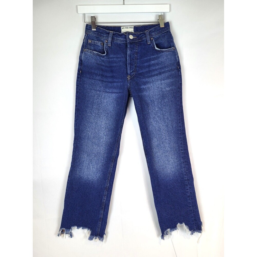 We the Free People Womens 25 Maggie Raw Hem Mid Rise Jeans